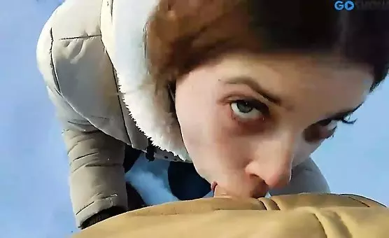 Crazy winter orgy with deepthroat blowjobs and swallows